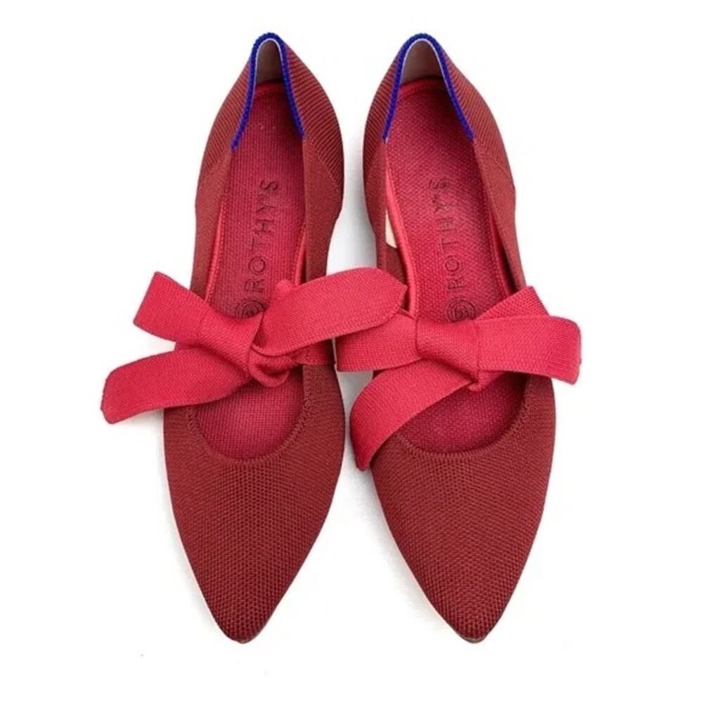 Rothy's Pink Pointed Bow Flats - Picture 2 of 13